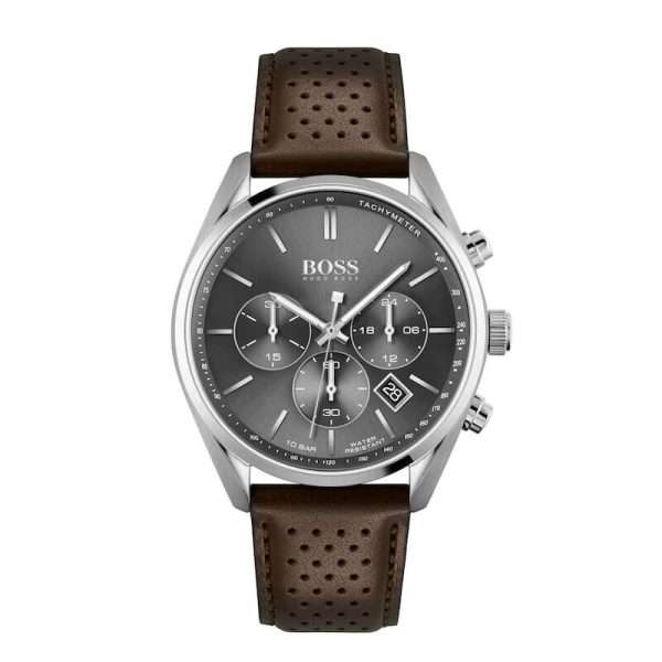 Hugo Boss Men’s Quartz Leather Strap Gray Dial 44mm Watch 1513815 UAE DUBAI AJMAN SHARJAH ABU DHABI RAS AL KHAIMA UMM UL QUWAIN ALAIN FUJAIRAH