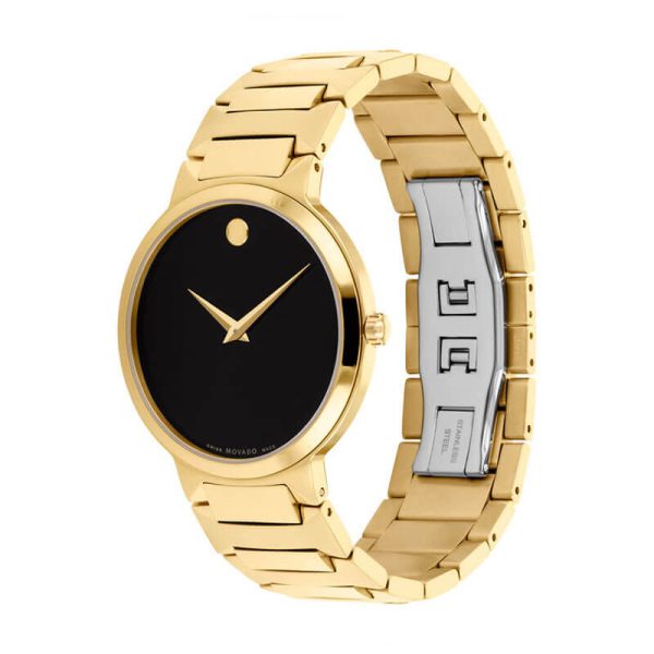 Movado Men’s Swiss Made Quartz Gold Stainless Steel Black Dial 38mm Watch 0607294 UAE DUBAI AJMAN SHARJAH ABU DHABI RAS AL KHAIMA UMM UL QUWAIN ALAIN FUJAIRAH