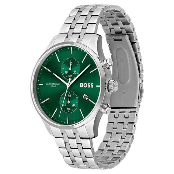 Hugo Boss Men’s Quartz Stainless Steel Green Dial 42mm Watch 1513975 UAE DUBAI AJMAN SHARJAH ABU DHABI RAS AL KHAIMA UMM UL QUWAIN ALAIN FUJAIRAH