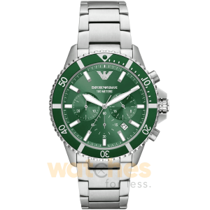 Emporio Armani Men’s Quartz Silver Stainless Steel Green Dial 43mm Watch AR11500 UAE DUBAI AJMAN SHARJAH ABU DHABI RAS AL KHAIMA UMM UL QUWAIN ALAIN FUJAIRAH