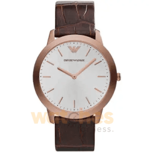 Emporio Armani Men’s Quartz Brown Leather Strap Silver Dial 42mm Watch AR1743 UAE DUBAI AJMAN SHARJAH ABU DHABI RAS AL KHAIMA UMM UL QUWAIN ALAIN FUJAIRAH
