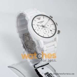 Emporio Armani Men’s Quartz Ceramic White Dial 43mm Watch AR1499 UAE DUBAI AJMAN SHARJAH ABU DHABI RAS AL KHAIMA UMM UL QUWAIN ALAIN FUJAIRAH