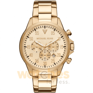 Michael Kors Men’s Quartz Stainless Steel Gold Dial 45mm Watch MK8491