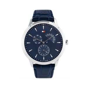 Tommy Hilfiger Men’s Quartz Leather Strap Blue Dial 44mm Watch 1710387