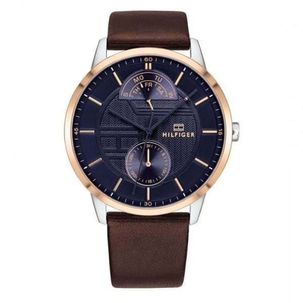 Tommy Hilfiger Men’s Quartz Leather Strap Blue Dial 44mm Watch 1791605