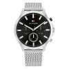 Tommy Hilfiger Men’s Quartz Silver Stainless Steel Black Dial 44mm Watch 1710498