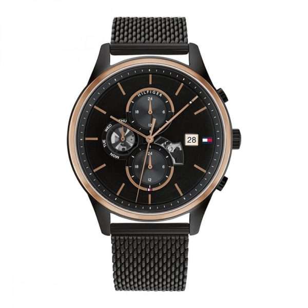 Tommy Hilfiger Men’s Quartz Black Stainless Steel Black Dial 44mm Watch 1710505