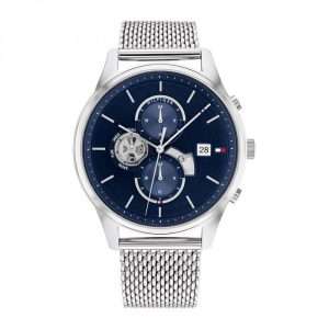 Tommy Hilfiger Men’s Quartz Silver Stainless Steel Blue Dial 44mm Watch 1710504