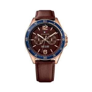 Tommy Hilfiger Men’s Quartz Brown Leather Strap Brown Dial 46mm Watch 1791367