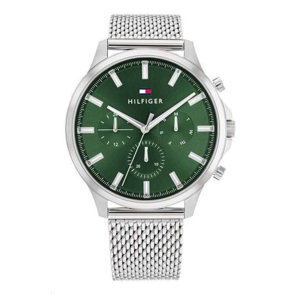 Tommy Hilfiger Men’s Quartz Silver Stainless Steel Green Dial 44mm Watch 1710499