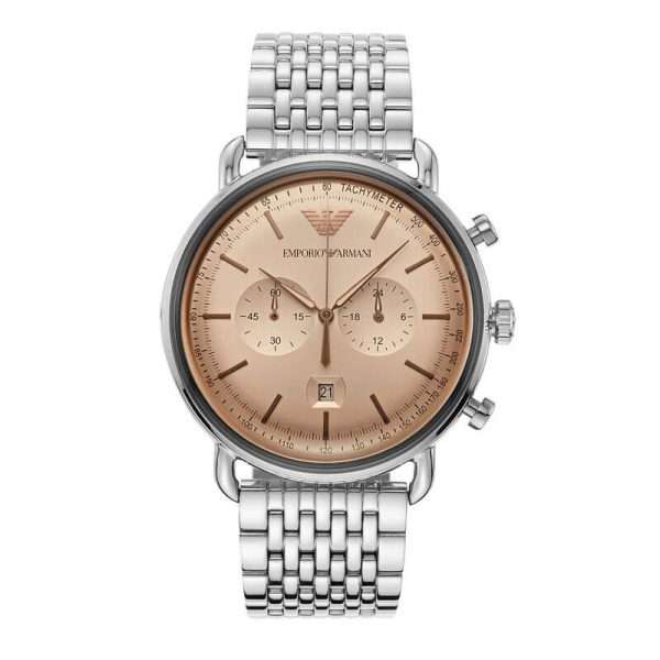 Emporio Armani Men’s Quartz Stainless Steel Beige Dial 43mm Watch AR11239 UAE DUBAI AJMAN SHARJAH ABU DHABI RAS AL KHAIMA UMM UL QUWAIN ALAIN FUJAIRAH