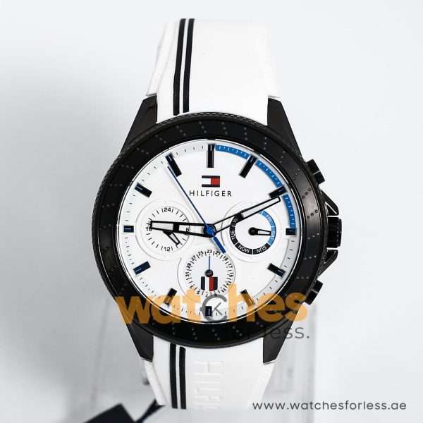 Tommy Hilfiger Men’s Quartz White Silicone Strap White Dial 45mm Watch 1791862 UAE DUBAI AJMAN SHARJAH ABU DHABI RAS AL KHAIMA UMM UL QUWAIN ALAIN FUJAIRAH