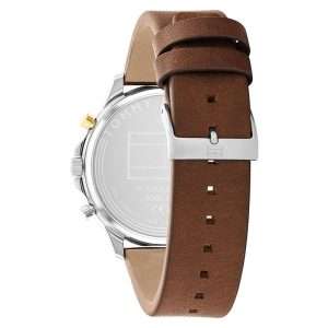 Tommy Hilfiger Men’s Quartz Brown Leather Strap Blue Dial 44mm Watch 1710496
