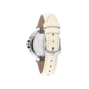 Tommy Hilfiger Women’s Quartz Cream Leather Strap Silver Dial 37mm Watch 1782123