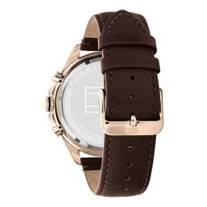 Tommy Hilfiger Men’s Quartz Brown Leather Strap White Dial 46mm Watch 1791966