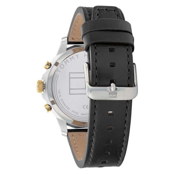 Tommy Hilfiger Men’s Quartz Black Leather Strap Black Dial 44mm Watch 1710474