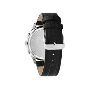 Tommy Hilfiger Men’s Quartz Black Leather Strap Black Dial 44mm Watch 1710502