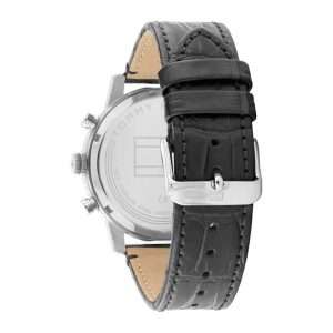 Tommy Hilfiger Men’s Quartz Black Leather Strap Grey Dial 44mm Watch 1791883