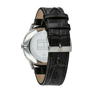 Tommy Hilfiger Men’s Quartz Leather Strap Black Dial 44mm Watch 1710391