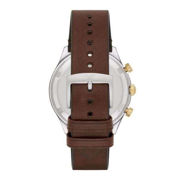 Emporio Armani Men’s Quartz Leather Strap White Dial 44mm Watch AR11033