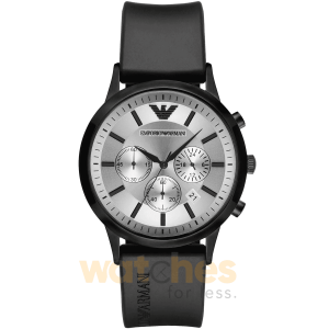 Emporio Armani Men’s Quartz Silicone Strap Silver Dial 43mm Watch AR11048
