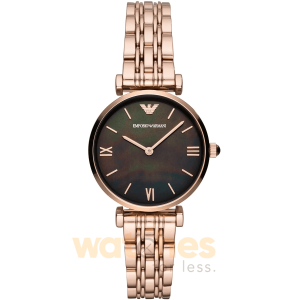 Emporio Armani Women’s Quartz Stainless Steel Black Mother of Pearl Dial 32mm Watch AR11145