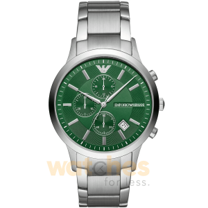 Emporio Armani Men’s Quartz Silver Stainless Steel Green Dial 43mm Watch AR11507 UAE DUBAI AJMAN SHARJAH ABU DHABI RAS AL KHAIMA UMM UL QUWAIN ALAIN FUJAIRAH