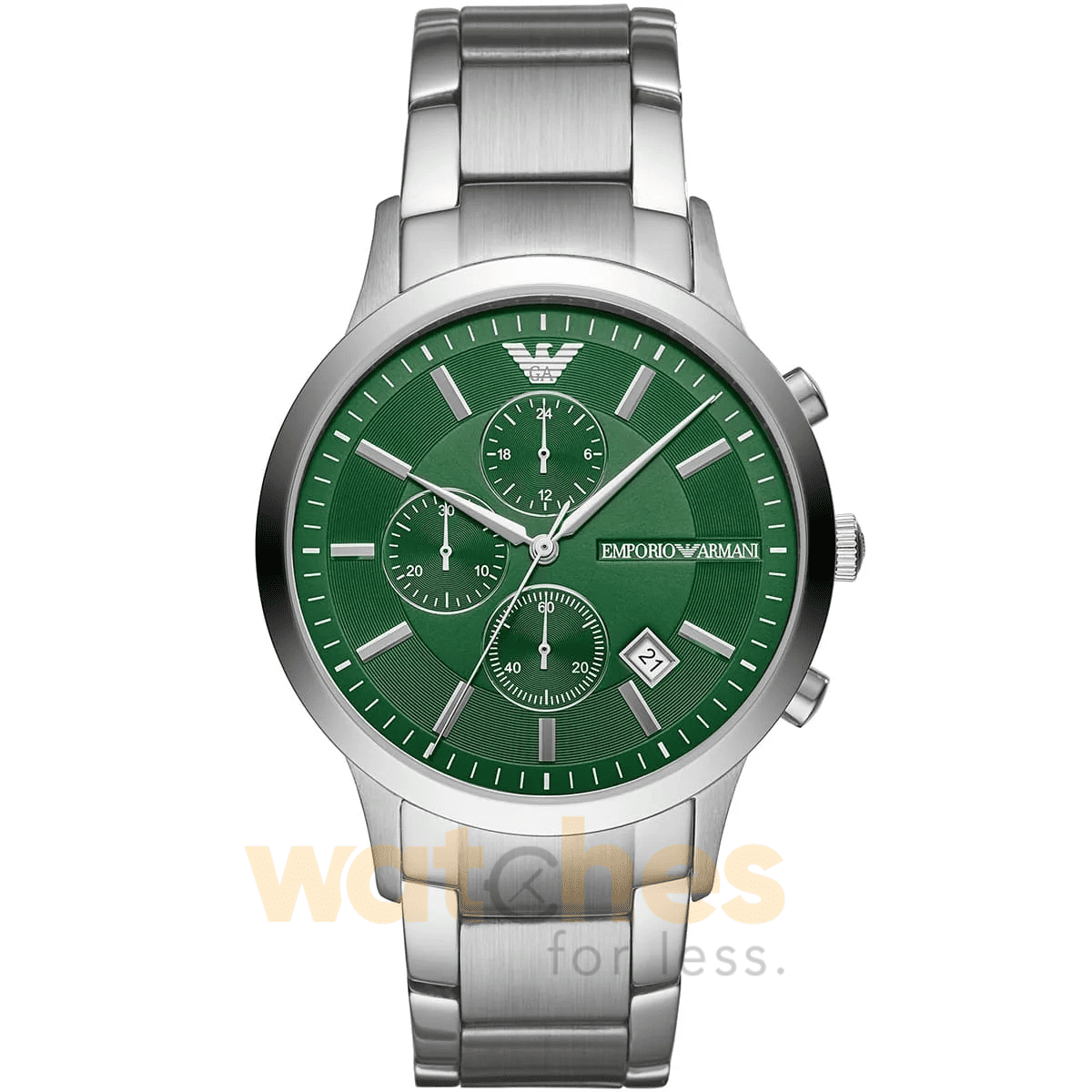 Emporio Armani Men’s Quartz Silver Stainless Steel Green Dial 43mm Watch AR11507 UAE DUBAI AJMAN SHARJAH ABU DHABI RAS AL KHAIMA UMM UL QUWAIN ALAIN FUJAIRAH