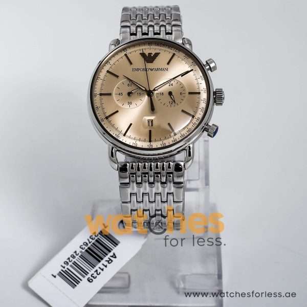 Emporio Armani Men’s Quartz Stainless Steel Beige Dial 43mm Watch AR11239 UAE DUBAI AJMAN SHARJAH ABU DHABI RAS AL KHAIMA UMM UL QUWAIN ALAIN FUJAIRAH