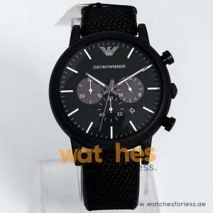 Emporio Armani Men’s Quartz Black Leather Strap Black Dial 46mm Watch AR11450 UAE DUBAI AJMAN SHARJAH ABU DHABI RAS AL KHAIMA UMM UL QUWAIN ALAIN FUJAIRAH