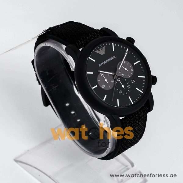 Emporio armani watch black leather strap best sale