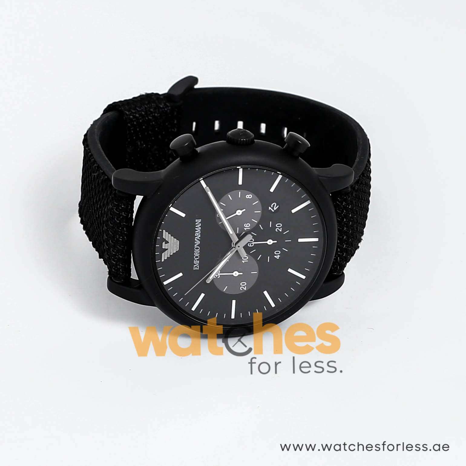 Black strap armani outlet watch