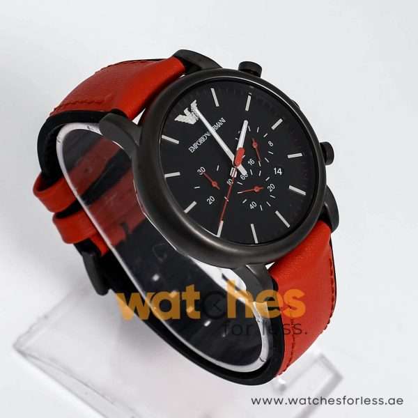 Emporio Armani Men’s Quartz Leather Strap Black Dial 46mm Watch AR1971