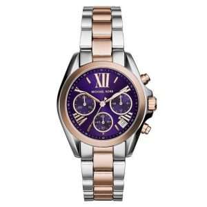 Michael Kors Women’s Quartz Stainless Steel Purple Dial 36mm Watch MK6074