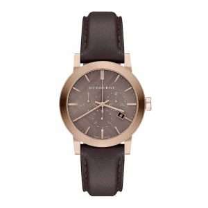 Burberry Unisex Swiss Made Leather Strap Brown Dial 38mm Watch BU9755
