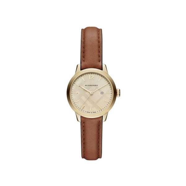 Burberry Women’s Swiss Made Leather Strap Gold Dial 32mm Watch BU10101 UAE DUBAI AJMAN SHARJAH ABU DHABI RAS AL KHAIMA UMM UL QUWAIN ALAIN FUJAIRAH