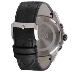 Hugo Boss Men’s Quartz Leather Strap Black Dial 46mm Watch 1513367