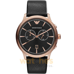 Emporio Armani Men’s Quartz Leather Strap Black Dial 43mm Watch AR1792