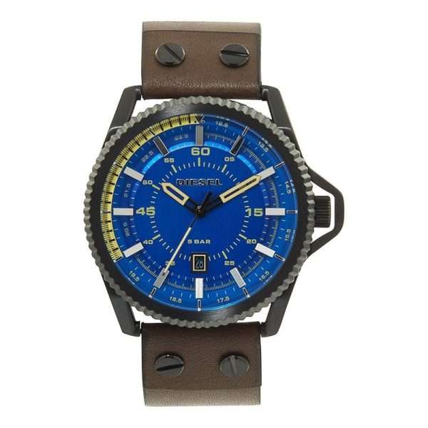 Diesel Men’s Quartz Green Leather Strap Blue Dial 46mm Watch DZ1718 UAE DUBAI AJMAN SHARJAH ABU DHABI RAS AL KHAIMA UMM UL QUWAIN ALAIN FUJAIRAH