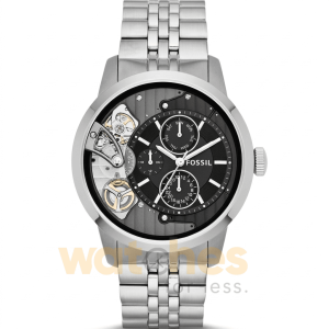 Fossil Men’s Mechanical Silver Stainless Steel Black Dial 44mm Watch ME1135 UAE DUBAI AJMAN SHARJAH ABU DHABI RAS AL KHAIMA UMM UL QUWAIN ALAIN FUJAIRAH