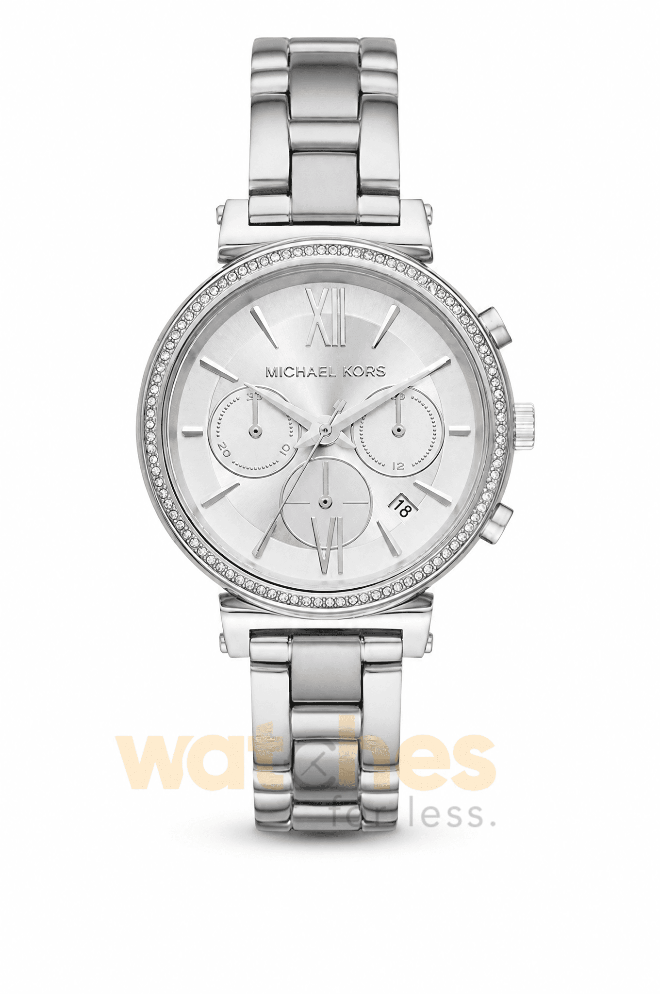 Michael Kors Women’s Quartz Stainless Steel Silver Dial 47mm Watch MK6575
