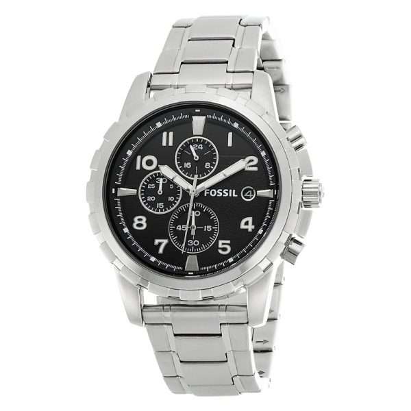 Fossil Men’s Quartz Stainless Steel Black Dial 45mm Watch FS4542 UAE DUBAI AJMAN SHARJAH ABU DHABI RAS AL KHAIMA UMM UL QUWAIN ALAIN FUJAIRAH