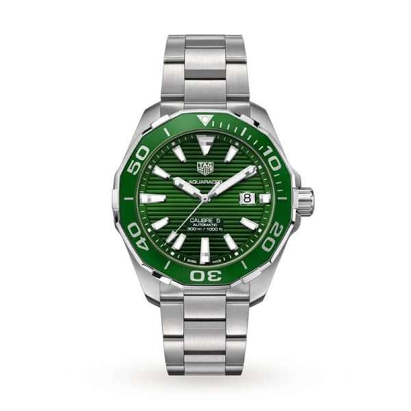 Tag Heuer Men’s Automatic Swiss Made Silver Stainless Steel Green Dial 43mm Watch WAY201S.BA0927 UAE DUBAI AJMAN SHARJAH ABU DHABI RAS AL KHAIMA UMM UL QUWAIN ALAIN FUJAIRAH