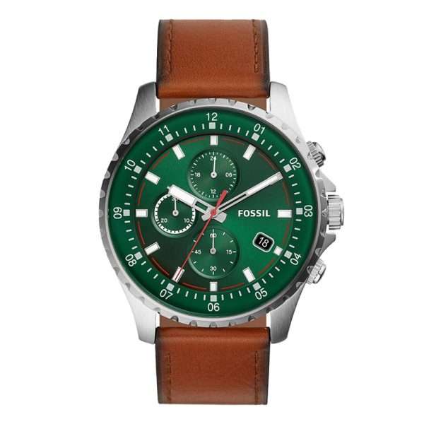 Fossil Men’s Quartz Leather Strap Green Dial 48mm Watch FS5734 UAE DUBAI AJMAN SHARJAH ABU DHABI RAS AL KHAIMA UMM UL QUWAIN ALAIN FUJAIRAH