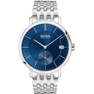 Hugo Boss Men’s Quartz Silver Stainless Steel Blue Dial 40mm Watch 1513642 UAE DUBAI AJMAN SHARJAH ABU DHABI RAS AL KHAIMA UMM UL QUWAIN ALAIN FUJAIRAH