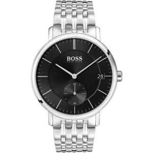 Hugo Boss Men’s Chronograph Quartz Silver Stainless Steel Black Dial 40mm Watch 1513641 UAE DUBAI AJMAN SHARJAH ABU DHABI RAS AL KHAIMA UMM UL QUWAIN ALAIN FUJAIRAH
