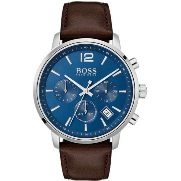 Hugo Boss Men’s Quartz Brown Leather Strap Blue Dial 42mm Watch 1513606 UAE DUBAI AJMAN SHARJAH ABU DHABI RAS AL KHAIMA UMM UL QUWAIN ALAIN FUJAIRAH