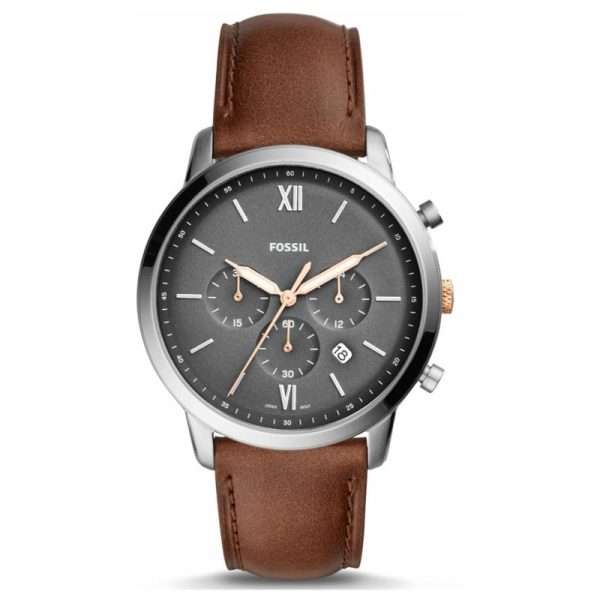 Fossil Men’s Quartz Leather Strap Grey Dial 44mm Watch FS5408 UAE DUBAI AJMAN SHARJAH ABU DHABI RAS AL KHAIMA UMM UL QUWAIN ALAIN FUJAIRAH