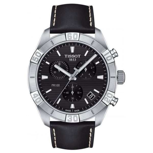 TISSOT Men’s Swiss Made Quartz Black Leather Strap Black Dial 44mm Watch T101.617.16.051.00 UAE DUBAI AJMAN SHARJAH ABU DHABI RAS AL KHAIMA UMM UL QUWAIN ALAIN FUJAIRAH