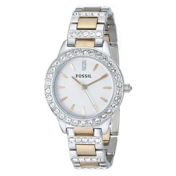 Fossil Women’s Quartz Stainless Steel White Dial 34mm Watch ES2409 UAE DUBAI AJMAN SHARJAH ABU DHABI RAS AL KHAIMA UMM UL QUWAIN ALAIN FUJAIRAH